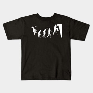 evolution of rock climbing Kids T-Shirt